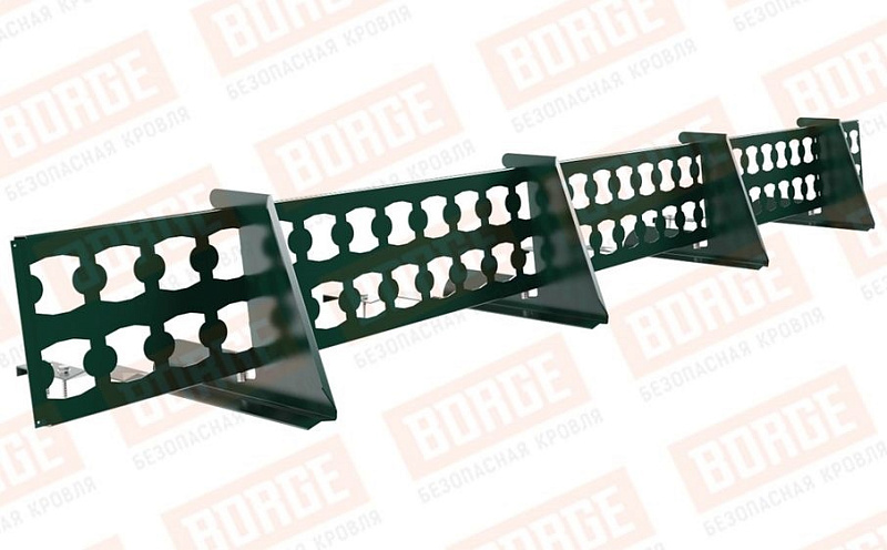 Снегозадержатель решетчатый Borge для черепичной кровли оцинкованный RAL 6005, 2,5 м