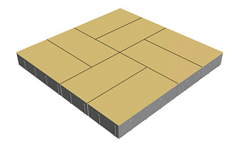 Плитка тротуарная SteinRus Грас Б.4.П.8, гладкая, песочный, 400*200*80 мм