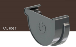 Заглушка желоба правая KROP PVC для системы D 75/63 мм, RAL 8017