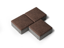 Плитка тротуарная Квадрат А.3.К.4 гранит коричневый, 100*100*40 мм