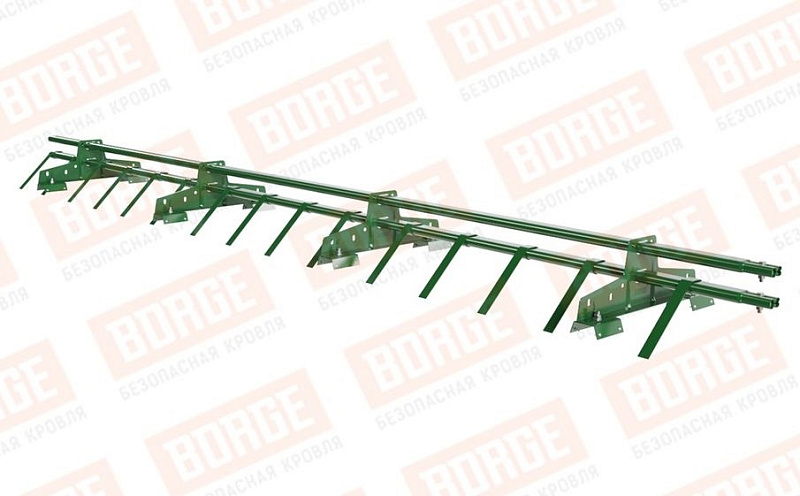 Снегозадержатель трубчатый Borge для профнастила H-60, H-75 оцинкованный RAL 6002, 3 м