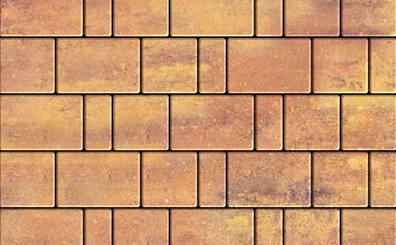 Плитка тротуарная SteinRus Bergamo А.6.Псм.4 гладкая, ColorMix Бромо, толщина 40 мм