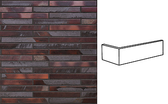 Клинкерная плитка угловая King Klinker KING SIZE LF02 Valyria stone, 240*52*115*14 мм