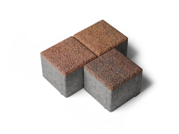 Плитка тротуарная Квадрат Б.3.К.8 листопад гранит арабская ночь, 100*100*80 мм