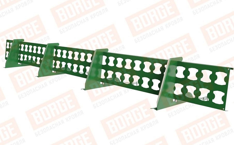 Снегозадержатель решетчатый Borge для черепичной кровли оцинкованный RAL 6002, 2,5 м