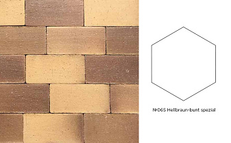 Клинкерная брусчатка Muhr №06S Hellbraun-bunt Spezial, гексагон 200*20 мм