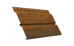 Софит металлический Grand Line Квадро брус с полной перфорацией, сталь 0,45 мм Print Premium, Golden Wood