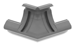 Угол желоба универсальный 135° BRAAS, 150/100 мм, ПВХ, графит