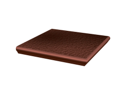 Клинкерная угловая ступень с капиносом Paradyz Cloud, Rosa, 330*330*11 мм