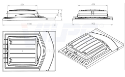 Кровельный люк UNIROOF 1180*900*243 мм, светло-серый
