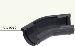 Угол универсальный регулируемый KROP PVC 120-145 градусов для системы D 130/90 мм, RAL 9010