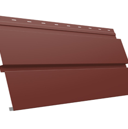 Софит металлический Grand Line Квадро брус без перфорации, сталь 0,5 мм Satin, RAL 3009 оксидно-красный