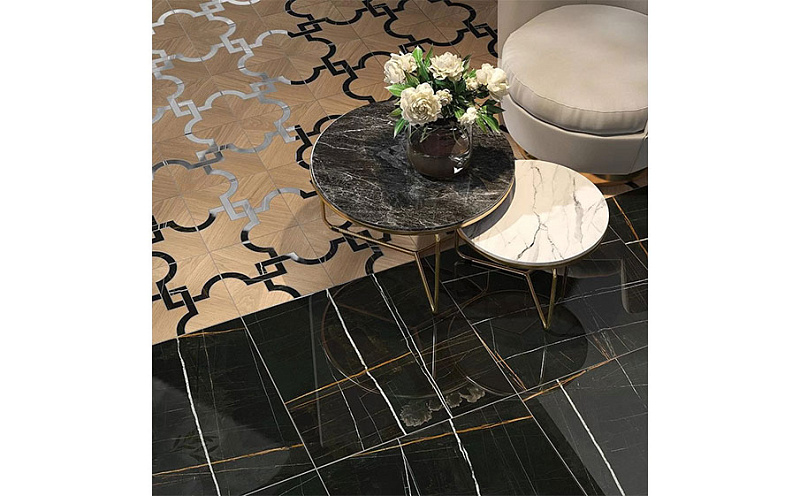Керамогранит KERAMA MARAZZI Греппи черный лаппатированный обрезной, 600*600*9 мм