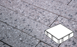 Плитка тротуарная Готика, City Granite FINERRO, Квадрат В.1.К.8, Галенит, 150*150*80 мм