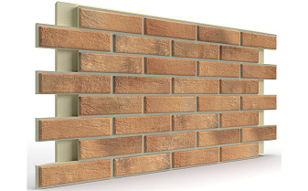 Термопанель на пенополиуретане (ППУ) с клинкерной плиткой BestPoint Loft Brick Curry 1166*616*65 мм