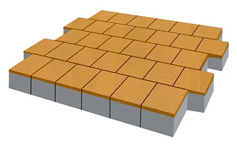 Плитка тротуарная SteinRus Армор В.2.К.8, гладкая, желтый, 100*100*80 мм