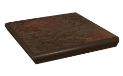 Клинкерная угловая ступень с капиносом Paradyz Semir Brown, 330*330*11 мм