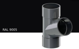 Тройник 67 градусов KROP PVC для системы D 130/90 мм, RAL 9005