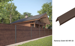 Забор-жалюзи Aquasystem PE RoofTop Шелк, Estet 60, RR 32, гладкая