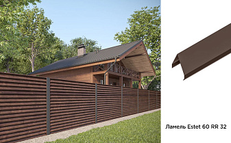 Забор-жалюзи Aquasystem PE RoofTop Шелк, Estet 60, RR 32, гладкая