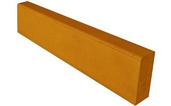 Садовый бордюр SteinRus БР 100.20.8R, гладкая, полный прокрас, желтый, 1000*200*80 мм