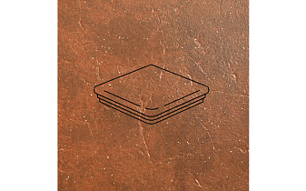 Клинкерная ступень угловая флорентинер ABC Granit Rot, 335*335*10 мм