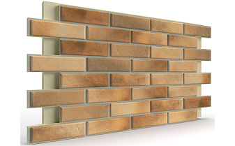 Термопанель на пенополиуретане (ППУ) с клинкерной плиткой BestPoint Retro Brick Masala 1166*616*65 мм