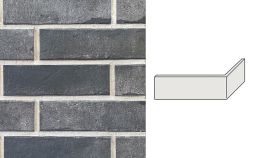 Клинкерная плитка угловая INTERBAU Brick Loft, INT 576 Anthrazit, 240*115*52*10 мм