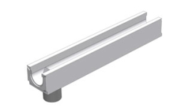 Лоток универсальный Gidrolica BGU DN100 №0 кл. С250 с вертикальным водосливом, 1000*160*132 мм