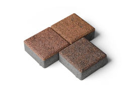 Плитка тротуарная Квадрат А.3.К.4 листопад гранит арабская ночь, 100*100*40 мм