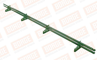 Снегозадержатель трубчатый Borge для фальцевой кровли оцинкованный RAL 6002, 3 м