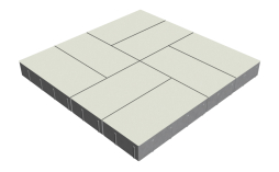 Плитка тротуарная SteinRus Грас Б.4.П.8, гладкая, белый, 400*200*80 мм