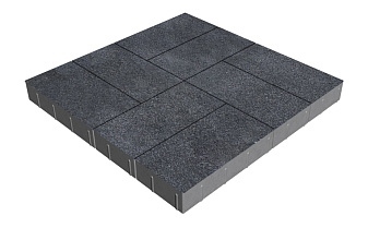 Плитка тротуарная SteinRus Грас Б.4.П.8, Backwash, Неро, 400*200*80 мм