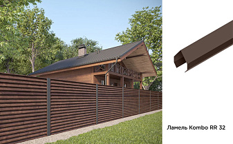 Забор-жалюзи Aquasystem PE RoofTop Шелк, Kombo, RR 32, гладкая