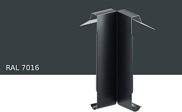 Внутренний угол для маскирующей планки KROP UNI PVC/STAL, RAL 7016