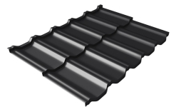 Металлочерепица модульная Grand Line Kvinta Uno 3D Satin Matt TX RAL 9005