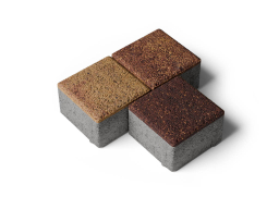 Плитка тротуарная Квадрат Б.3.К.6 листопад гранит осень, 100*100*60 мм