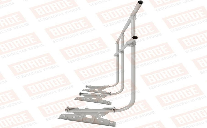 Кровельное ограждение Borge для фальцевой кровли оцинкованное RAL 9006, 300*120 см
