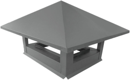 Дымник на трубу Grand Line 520*390 мм 0,5 Satin с пленкой RAL 9006 бело-алюминиевый