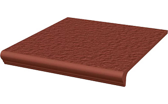 Клинкерная ступень с капиносом Paradyz Natural Rosa, структурная, 330*300*11 мм