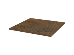 Клинкерная угловая ступень с насечками Paradyz Semir, Beige, 300*300*11 мм