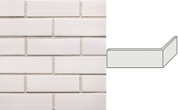 Клинкерная плитка угловая King Klinker Dream House 29 just white NF, 240*71*115*10 мм