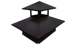 Дымник на трубу Grand Line двойной 520*390 мм 0,5 Satin с пленкой RAL 7024 мокрый асфальт