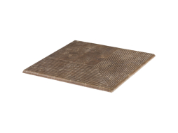 Клинкерная угловая ступень с насечками Paradyz Ilario, Brown, 300*300*11 мм