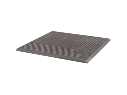 Клинкерная угловая ступень с насечками Paradyz Taurus, Grys, 300*300*11 мм