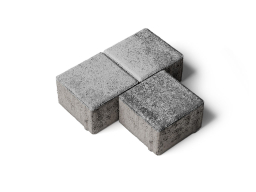 Плитка тротуарная Квадрат Б.3.К.6 листопад гладкий антрацит, 100*100*60 мм