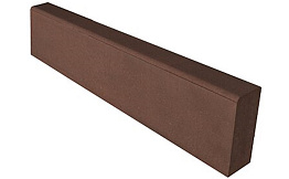 Садовый бордюр SteinRus БР 100.20.8R, гладкая, полный прокрас, коричневый, 1000*200*80 мм
