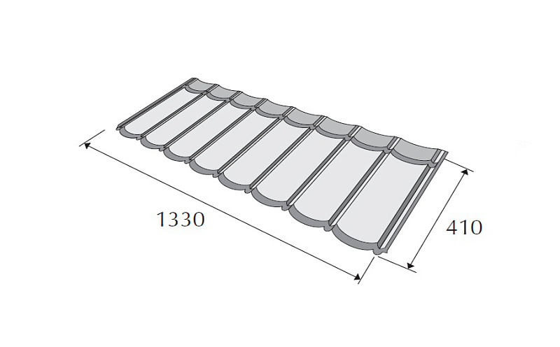 Композитная черепица рядовая Metrotile Bond Grey
