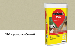 Цветной кладочный раствор weber.vetonit МЛ 5, кремово-белый, №150 зимний, 25 кг