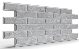Термопанель на пенополистироле (ППС) с клинкерной плиткой BestPoint Exclusive Cemento Gray 1145*470*40 мм